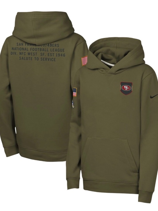 Nike Other - Nike San Francisco 49ers 2025 Salute to Service Club Fleece Hoodie Youth Size XL